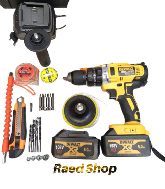 دریل شارژی ۱۰۸ ولت دیوالت ابزار دار دو حالته مدل Dewalt moto 755 108 V